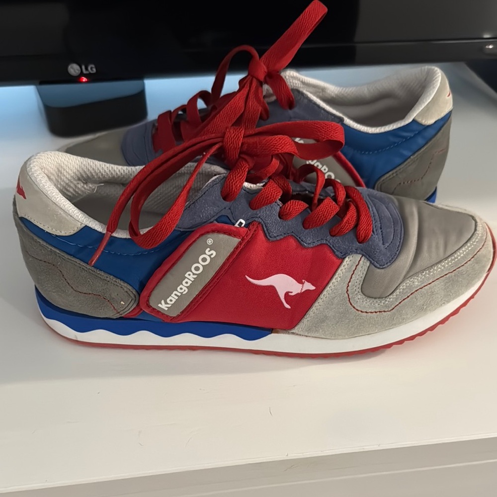 KangaROOS Red and Blue Sneakers Retro Athletic Design